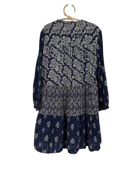 Anthropologie Maeve Carlita Navy Long Full Sleeve Tassel Festival  Dress Medium - Picture 6 of 17
